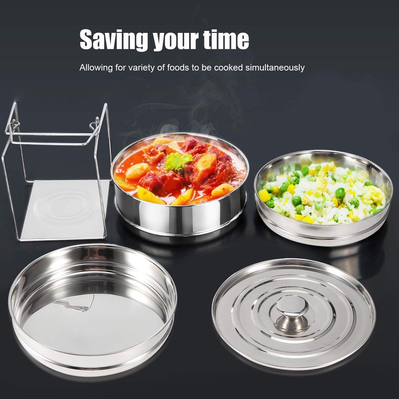 Stackable 3 Tier Food Steamer Pan Stainless Steel Steamer Pot