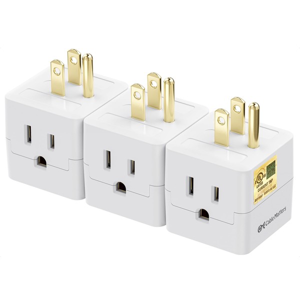 [UL Listed] Cable Matters 3-Pack 3 Outlet Wall Adapter (3