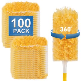 YHOVID Heavy Duty Duster Refills, Unscented Disposable Dusters Kit for Cleaning Dusting Furniture Blind Ceiling Fan, Multi Surface 360 Feather Duster (100)