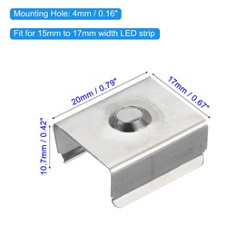 Boxonly Rope Light Mounting Clips Wall Channel Mounting Holder Accessories for 15mm to 17mm LED Neon Strip Stainless Steel Pack of 50