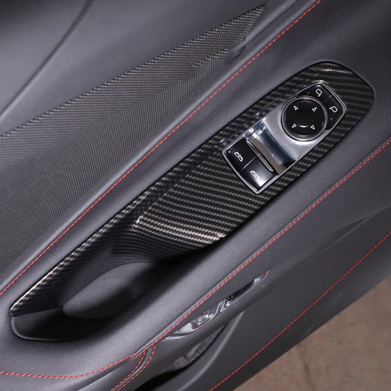 MODY ABS Carbon Fiber Window Lifting Switch Button Frame Trim