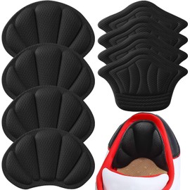 Heel Cushion Pads, Adhesive Back of Heel Grips Inserts for Boots, Too Big Loose Shoes, Reusable Heel Guards Liners for Women Men, Improve Shoe Fit, 4PCS-Black+4PCS-Black-B