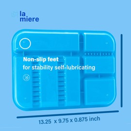 Dental Instrument Divided Tray, Autoclavable Divided Setup Tray, Divided Separate B-Lok Divided Tray, Size B (Ritter) - Plastic, 13-3/8" x 9-5/8" x 7/8" (1, Sky Blue)