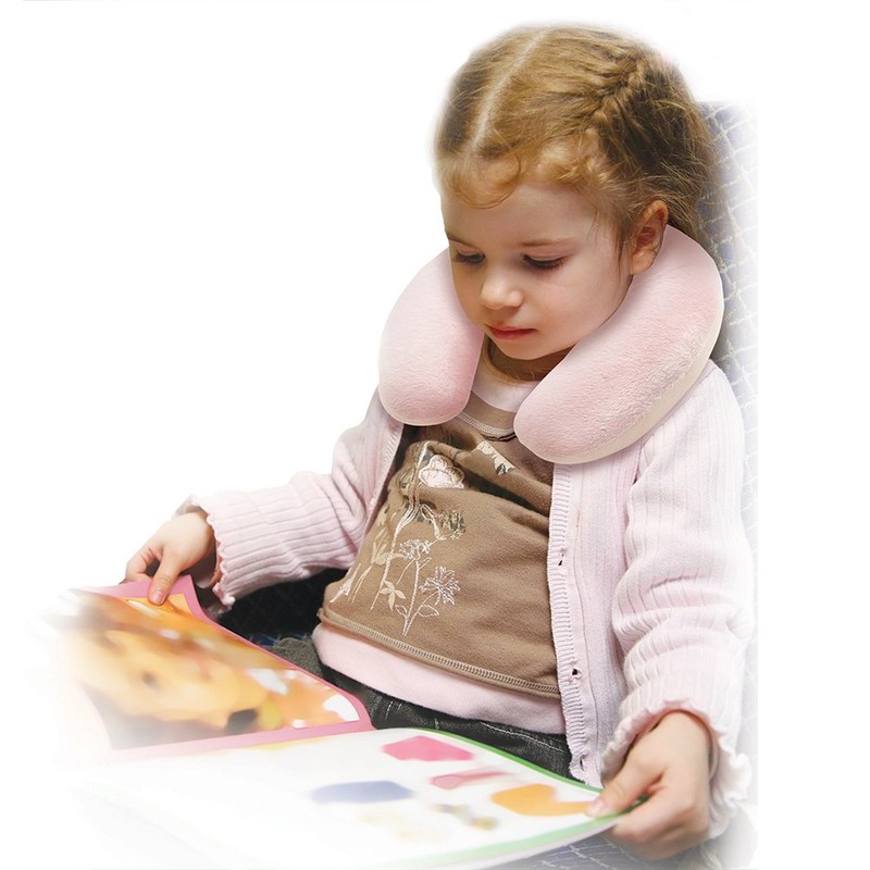 Cloudz Kids Dual Comfort Microbead Travel Neck Pillow - Pink