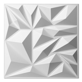 Art3d 33-Pack 3D Wall Panels for Interior Wall Decor, Modern Diamond Textured Accent Wall Paneling for Gaming Living Room TV Wall Background, 12 x 12 inch White, A10342