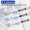 Rollerball Pens,15 Pack 0.5mm Gel Pens black,Quick-Drying Ink Rolling Ball