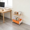 DYRABREST 2-Tier Rolling End Table with Storage, Cream White Frame