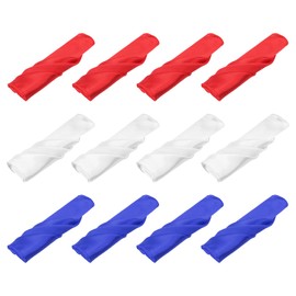 sourcing map 12pcs White, Deep Blue, Red Satin Table Napkins Polyester Square Bright Table Napkin Fabric Table Napkin for Event Wedding Party Table Decoration,17×17 Inch