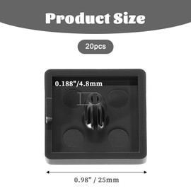 20 Stück Endkappen Aluprofil 25x25, Abdeckkappen Alu Profile Kunststoff Schutzkappen, Aluprofil Kappe Profil Endkappe Profilabdeckkappe für Alu-Konstruktionsprofil