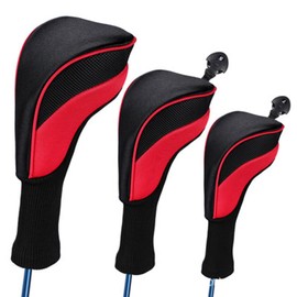 Sitengle Golf Club Head Covers Set of 3 with Number Tags Iron Head Covers Club Protection Lightweight Easy to Wear Golf Accessories Golf Accessories (Red)