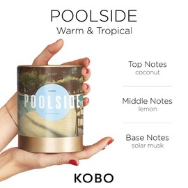 KOBO Poolside Scented Candle for Home (11 oz) – 100% Pure Soy Candle – 80-Hour Long-Lasting, Clean Burn Time – All Natural, Vegan, Non-GMO