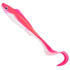 Dr.Fish 20 Pack Grub Soft Fishing Lures 3.7" Minnow Swimbaits Plastic Baits Bass Shad Lures Worm Bait for Trout Walleye Pike Sand EEL Pink White