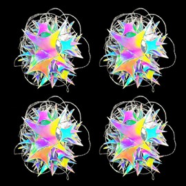 SHOWLL 52 Feet Colourful Four-Pointed Star Paper Garland Decoration, Birthday Decorations, Colourful Reflective Paper Garland, Decorations for Birthday, Festival, Children's Birthday, Wedding,