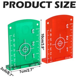 Laser Target Board, Pack of 2 Magnetic Laser Target with Reflectors - Improves Visibility of Red and Green Laser Light, Ideal for Line Lasers, Cross Line Lasers and Laser Meters