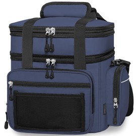 Lunch Box Cooler Bag - Versatile Insulated Lunchbox for Men Women - Expandable Lunch Pail for Adults Work Shifts Outdoor Trips Blue 15L