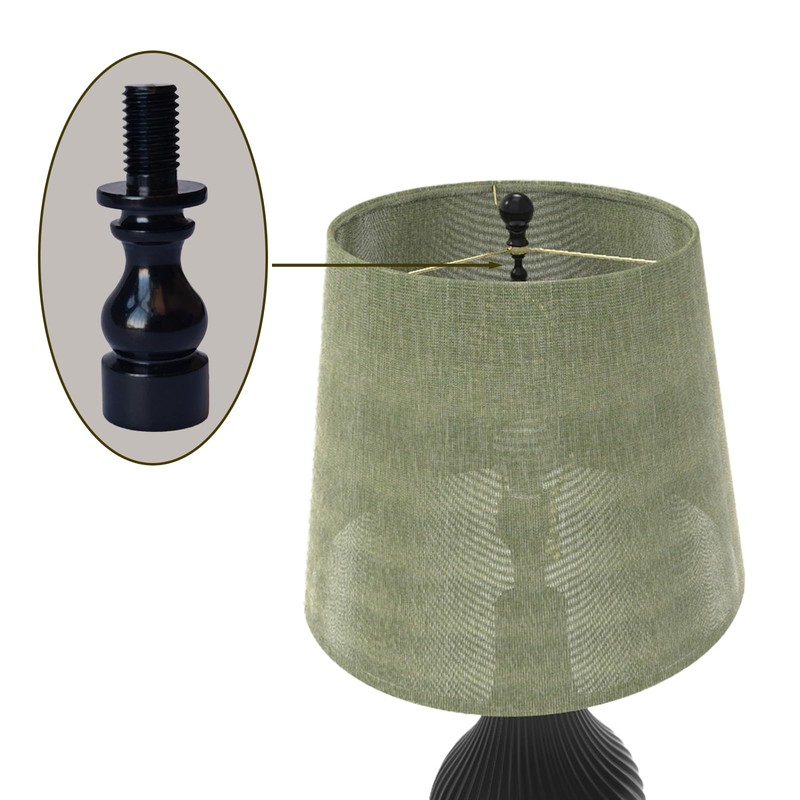 1 Inch Lamp Shade Risers Black 2-Pack, 1/4-27 Threaded Lamp