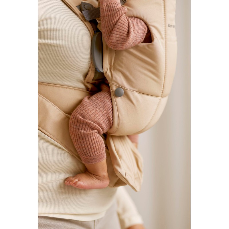 BabyBjörn Baby Carrier Mini, Beige, Woven | Newborn Carrier (7-25