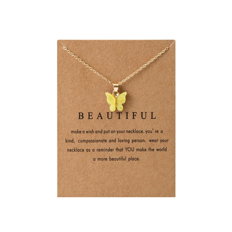 Colorful Butterfly Necklace Sets for Women Butterfly Pendant Bulk Necklaces
