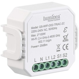 Luminea Home Control WLAN-Dimmer 230V: 2er-Set WLAN-Unterputz-2-Kanal-Lichtschalter & -Dimmer, App (WiFi-Dimmer 230V, Wechselschalter Unterputz, Smart Home)