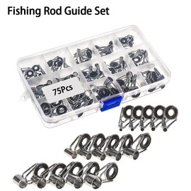 `Fishing Rod Repair Kit, 150PCS Rod Tip Repair Kit, Fishing Rod Tips and Guides Replacement Kit, Fishing Rod Parts Tip Repair Kit, Ceramic Guide Rings Replacement