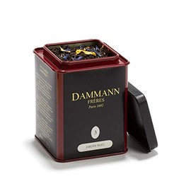 Pasticceria Passerini dal 1919 Jardin Bleu, Rhubarb and Strawberry-Flavoured Black Tea, 100g / 3.52oz Loose Leaf Tea in Tin, Dammann Frères