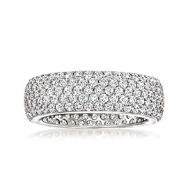 Ross-Simons 3.25 ct. t.w. CZ Eternity Band in Sterling Silver. Size 6