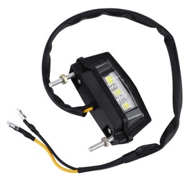 Vaguelly 1pc Led License Plate Light for Motorcycle Night Signal Illumination Lamp with Housing for Easy Installation Black