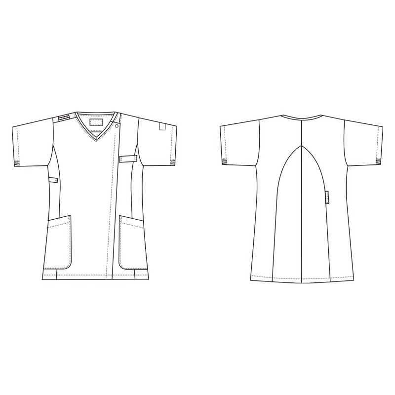 Wacoal HI Collection Scrub / White Gown, Medical Use, Zip