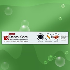 Amrita Life Dental Care Herbal Toothpaste with Neem and Charcoal for Whitening Teeth, Protecting Gums and Bad Breath, 100g (5 Units)