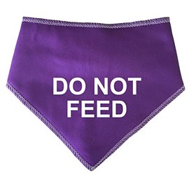 Spoilt Rotten Pets, S4 PURPLE Do Not Feed Large Alert Warning Dog Bandana. Suitable For Husky, GSD, Newfies & Chow Chow Sized Dogs
