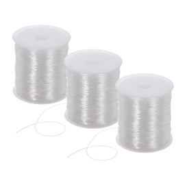 DMiotech 3 Roll Elastic String for Bracelets,0.8mm Stretch Bead Cord Transparent,100m