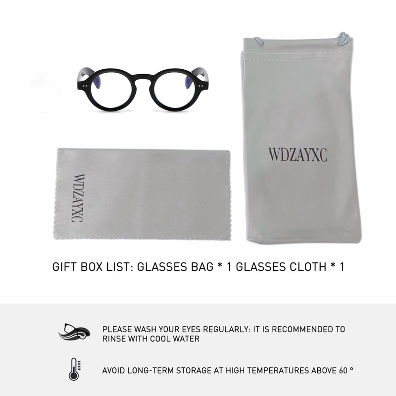 WDZAYXC Round Polarized Sunglasses with Thick Frame for Men and