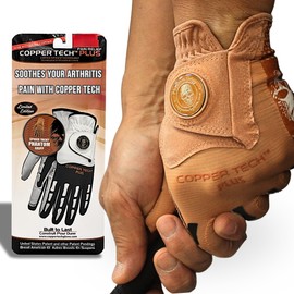 XEIRPRO Copper Tech Plus Men's Golf Gloves - Skeleton Pattern with Ball Marker – Perfect for Summer - Copper Infused Mens Golf Gloves (Brown/Black, ML/L, Right)
