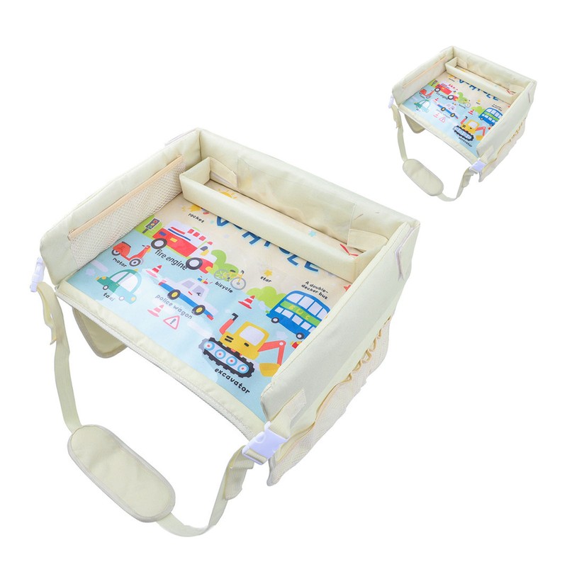 Kids Travel Tray Cartoon Pattern Waterproof Multifunctional Car Seat Lap