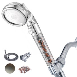 Filtered Shower Head with Handheld - High Pressure ShowerHead with Filters for Hard Water - Chlorine Removal, Easy Instal, 4 Modes, Durable, Detachable, Reduces Dry Itchy Skin