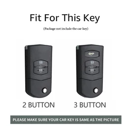 ontto Metal Car Key fob Cover Fit for Mazda 2 3 5 6 CX7 CX9 M6 RX8 MX5 Miata Speed 3 MPV 2/3 Buttons Leather Flip Key case Shell Key Holder Bag Keyring Keychain Protector Accessories Silver-Brown