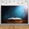 Leowefowa Light Beams Shine On The Opened Bible Book Backdrop