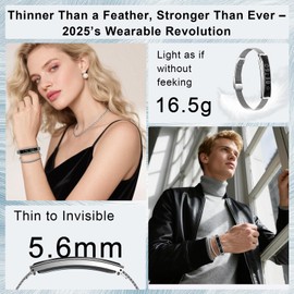 Fitoncloud Smartwatch Women Men 16.5 g Smart Band Fitness Tracker with 12 Sports Modes, Heart Rate Monitor SpO2 Sleep Monitor Pedometer, Call Reminder, No Subscription Required, Smart Watch for Android iOS, Silver