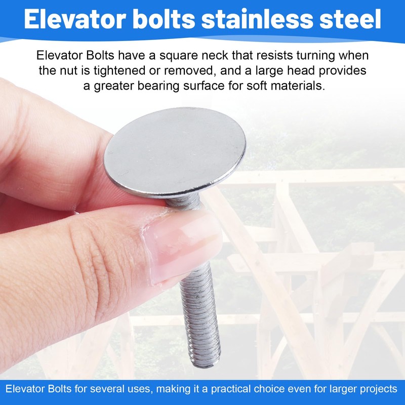 014973239640 Elevator Bolts Zinc, 1/4-20 x 2 Flat Head Elevator