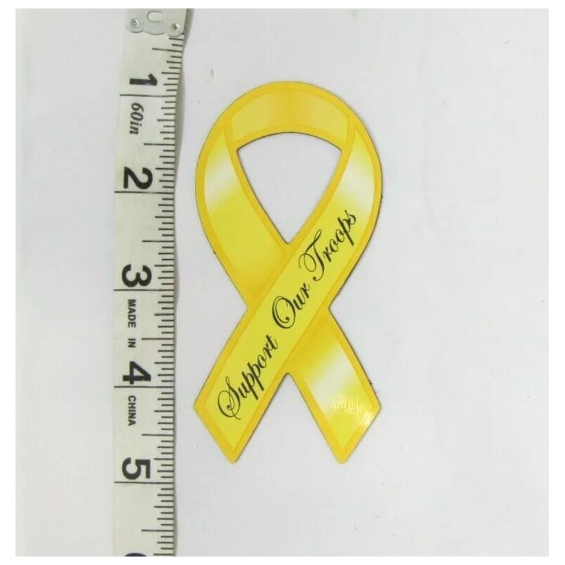 New Single Support Our Troops 4" Mini Military Ribbon Auto