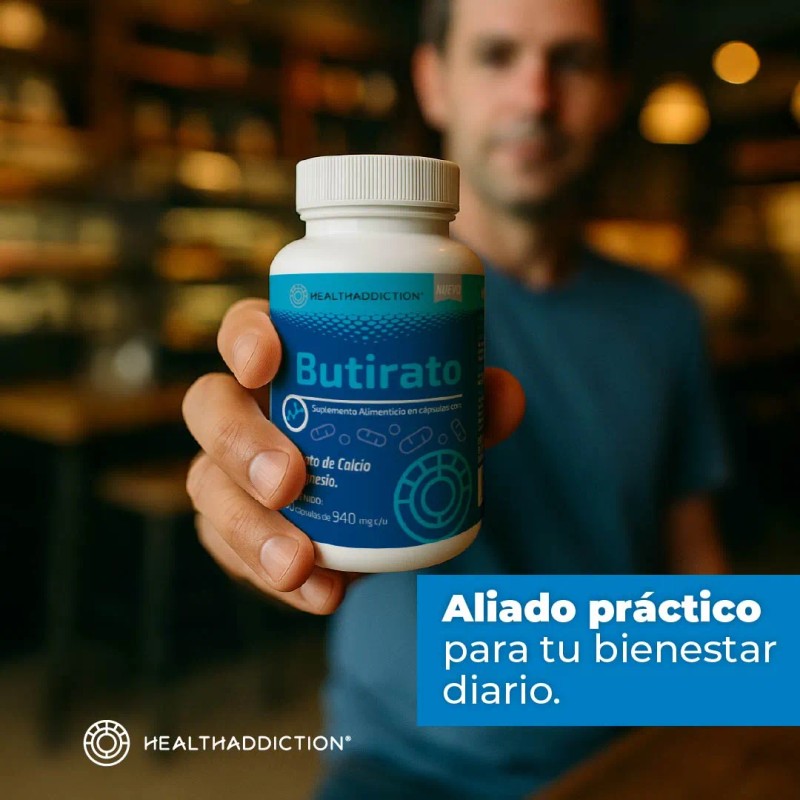 HEALTHADDICTION - Butirato Calcio Magnesio | Con MCT y Extracto