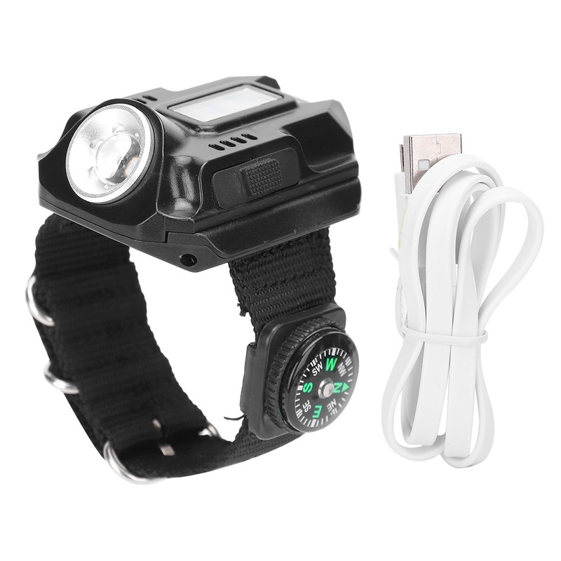 Wrist LED Light Hand Flashlight with Display Electronic Watch MultiFunctional