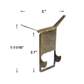 QCAA Steel Brick Hangar for Wall, Clip on Brick Wall, Brick Clip, Antique Brass, Made in Taiwan, 4 Pack