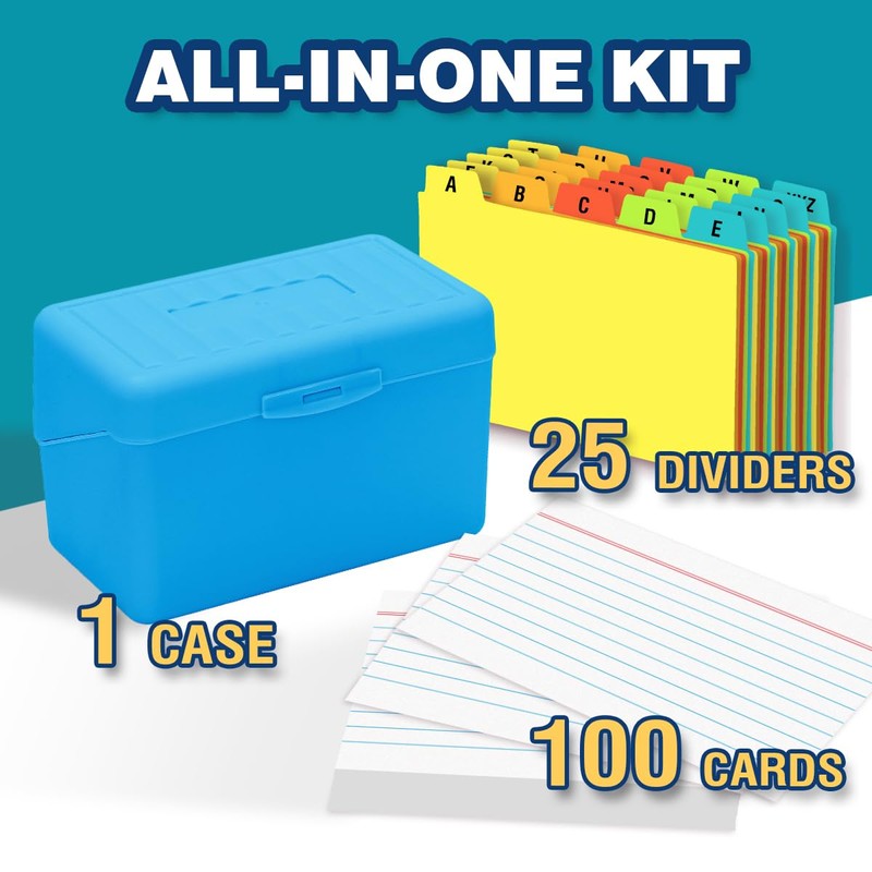 H4D 3x5 Index Card Holder with 100 Heavyweight Ruled Index