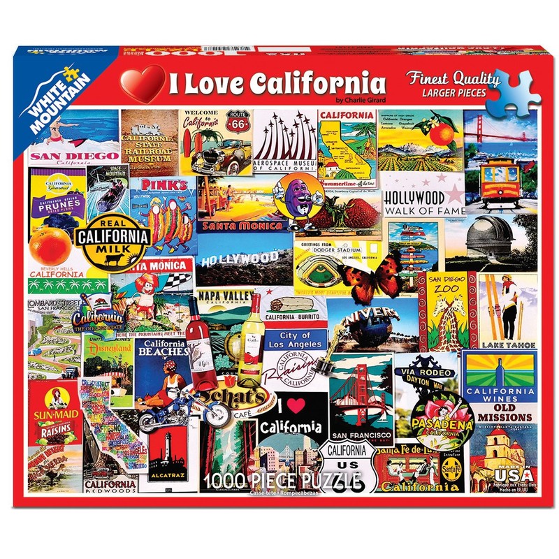White Mountain Puzzles I Love California - 1000 Piece Jigsaw