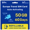 Europe SIM Card for Travel 60 Day 50GB for 36