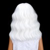 BERON White Short Bob Kids Wig Wavy Wigs with Bangs