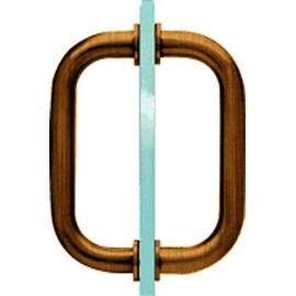 C.R. LAURENCE SDPR6ABR CRL Antique Brass 6" Tubular Back-to-Back 3/4" Diameter Shower Door Pull Handles