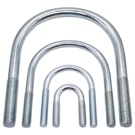 SKIR'CO (Pack of 2) Zinc Plated Round U Bolt M10 x 38mm Pipe Fixing U Bolt with M10 Thread for Pipe