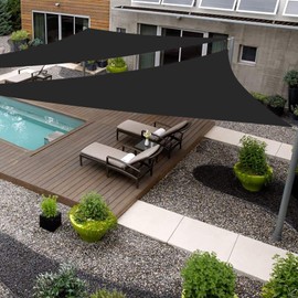 SHADEWIZ Custome Size 24' x 24' x 28' Black Sun Shade Sail swz12 Canopy Awning for Patio Backyard Lawn Garden Outdoor Activities UV Block Mesh Netting, We Can Make Custom Sizes